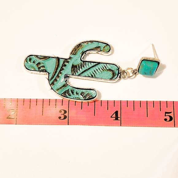 FINAL PRICE Bohemian, Cactus, Southwestern, Cowgirl, leather, earrings - Picture 4 of 4